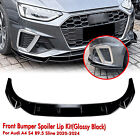 Gloss Black Front Bumper Spoiler Lip Kit For Audi A4 S4 B9.5 Sline 2020-2024 22