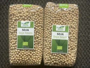 2 kg getrocknete Bio Sojabohnen Soybeans Soya Beans - reich an Eiweiß vegan - Bild 1 von 3
