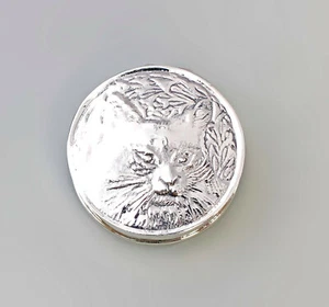 9927414-d 925er Silber Pillendose Döschen rund Relief Katze 1,1x3,6cm - Picture 1 of 2