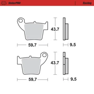 MotoMaster Rear Brake Pads for Honda CRF150R 2007-2025 SinterPRO Racing  - Picture 1 of 1