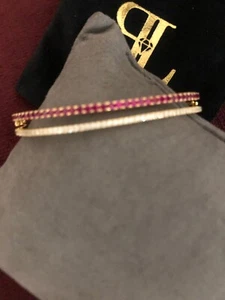 Pair of Bony Levy Stackable Bangles One Ruby and One Diamond (sold together) - Picture 1 of 14