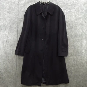 Canali Men's Overcoat Size 52 US 42 Black Wool Cashmere Made in Italy - Picture 1 of 15
