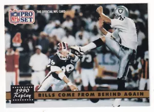 1991 Pro Set Football Card #328 90' Replay Bills' Come From Behind Again Error - Picture 1 of 2