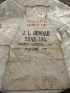 Vintage Advertising Nail Apron Dierks Arkansas Pine J.L. Conrad Port Carbon Pa - Picture 1 of 8