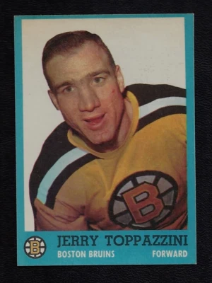 1962 Topps #13 Jerry Toppazzini Vintage Boston Bruins NHL Hockey 1962-63 - Image 1 of 2