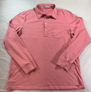 Criquet Poloshirt Herren XLarge Lachs Bio Baumwolle Langarm Spieler Golf - Bild 1 von 7