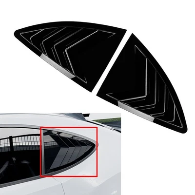 Rear Window Louvers Scoop Covers For Toyota GT86 For Subaru BRZ Glossy Black - Image 1 of 4