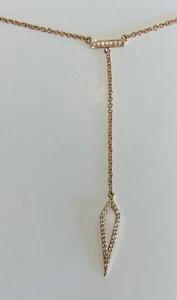 Neu ohne Etikett roségoldfarben Pfeil Tropfen elegant hergestellt mit Swarovski Kristall Halskette NEU - Bild 1 von 4