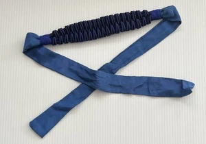Vintage 1980s Women’s ROYAL BLUE Braided Satin Rope Belt with Fabric Ties • Boho - Picture 1 of 3