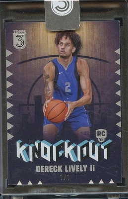 Dereck Lively II 2023-24 Topps 3 Rookie RC Dallas Mavericks 1/1 One Of One - Image 1 of 2