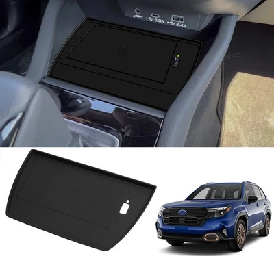 Cubierta alfombrilla de carga inalámbrica para consola central de automóvil para Subaru Forester 2025 2026 Foto 1 de 4