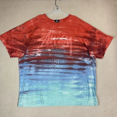 Футболка мужская Stussy XXL многоцветная галстук краситель World Tour короткий рукав графическая футболка - Изображение 1 из 4