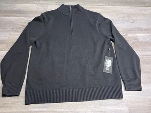 NWT Cuts Clothing Odyssey 1/4 Zip Sweater Mens Size Large Black Sweater - Picture 1 of 9
