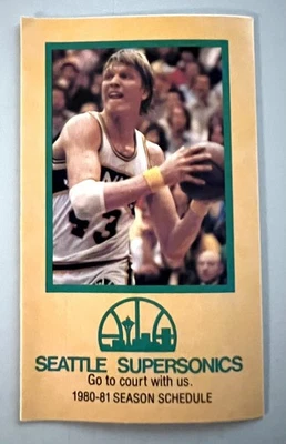 1980-81 Seattle Supersonics Schedule: Jack Sikma, Paul Westphal, Lenny Wilkens - Image 1 of 3