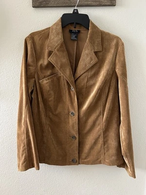 Chaqueta elástica delgada con botones RQT para mujer, talla L Foto 1 de 3