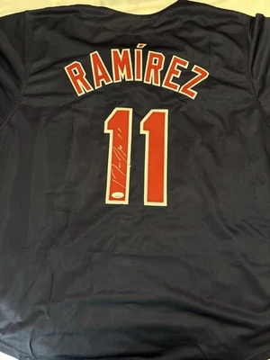 Jose Ramirez Autographed Custom Cleveland Guardians Jersey w/COA from JSA - Image 1 of 4
