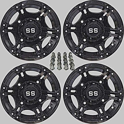 POLARIS RANGER 500 12" VIPER BLACK ATV / UTV ALUMINUM WHEELS (SET 4) POL3CA - Image 1 of 4