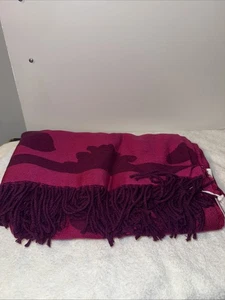 Manta Sferra FLOREALE Estampado Floral Flecos Púrpura Seda Lana de Cordero - Imagen 1 de 4