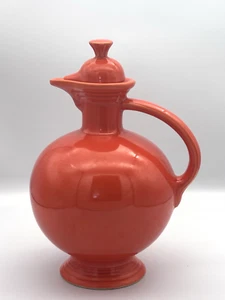 VTG Fiesta Ware Homer Laughlin Red Orange Carafe Jug Pitcher with Lid 10.5” READ - Picture 1 of 18