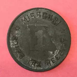 Vintage Missouri Sales Tax Receipt Metal Token Coin *1064 - Picture 1 of 2