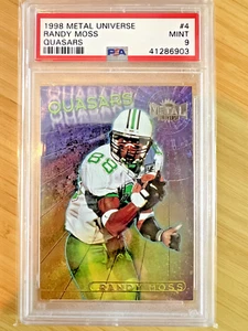 1998 Skybox Metal Universe ROOKIE RANDY MOSS #4 Quasars PSA 9 Mint Low Pop Rare - Picture 1 of 2