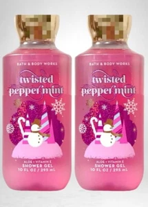 2-PACK! TWISTED PEPPERMINT BATH & BODY WORKS BODY WASH SHOWER GEL 10 FL OZ SHEA - Picture 1 of 3