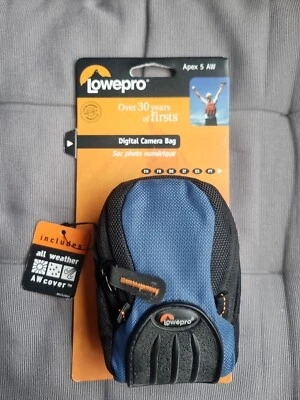 Lowepro Apex Digital Camera Pouch Bag Black-Blue Case All Weather Cover BNWT - Image 1 of 4
