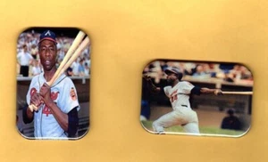 HANK AARON 2 MAGNETS OR , PINBACK 2"X3" W/ ROUNDED CORNER - Picture 1 of 5