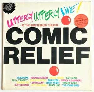 Comic Relief - Utterly Live Vinyl LP Album - Young Ones, Lenny Henry, Kate Bush - Picture 1 of 9