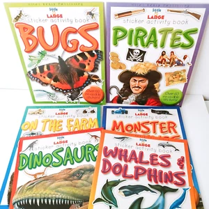 Sticker Activity book Dinosaurs Bugs Pirates Monsters re-usable stickers 6 Books - Picture 1 of 23