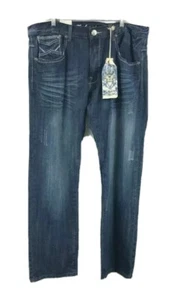 Pantalones de mezclilla para hombre Knockout azules con costuras blancas en bolsillos algodón talla 40 x 34 - Imagen 1 de 4