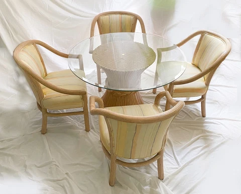 Table and chairs 1960's faux bamboo McGuire table (LOCAL pick up ONLY) Cover