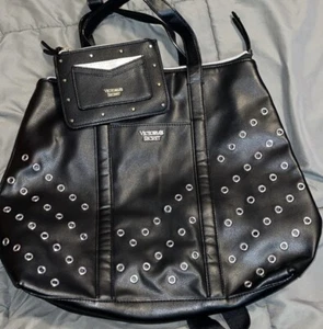 Victoria’s Secret Mochila de Cuero Negro Cartera Bandolera Cartera Soporte de Identificación Lote - Imagen 1 de 14