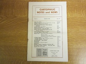 March 1983, CARTOPHILIC NOTES, Maurice Large, Bob Woolley, Ray Coles.