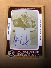 2013-14 The Cup Johan Gustafsson #145 Auto RC Yellow Printing Plate 1 Of 1