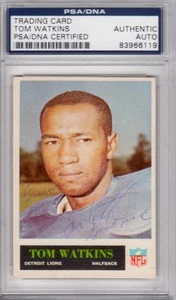 Tom Watkins Detroit Lions 1965 Philadelphia Signed AUTOGRAPH PSA DNA - Picture 1 of 1