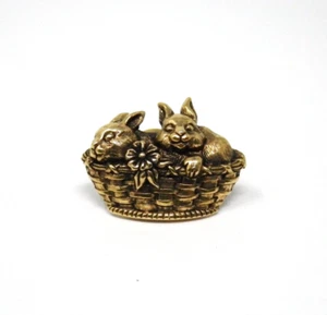 Vintage Avon Basket of Love Pin - Bunnies - Picture 1 of 4