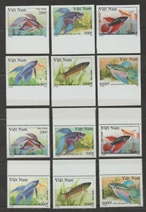 1992 Vietnam Stamps Betta Splendens Sc # 2402-2407 Imperf + Perforated MNH - Picture 1 of 1