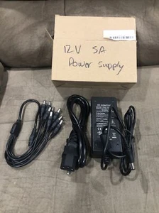 DC 12V 5A Power Supply Adapter W/8 Split Cable For CCTV Security Camera - Afbeelding 1 van 3