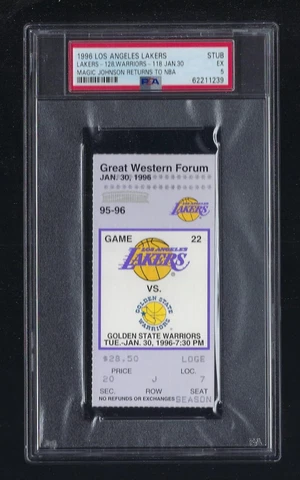 POPULATION 1 PSA 5 - MAGIC JOHNSON RETURNS TO NBA LAKERS 1996 TICKET STUB Cover