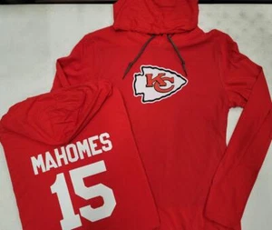 40130-2 Womens Chiefs Patrick MAHOMES Travis KELCE Hooded Long Sleeve Shirt - Picture 1 of 2
