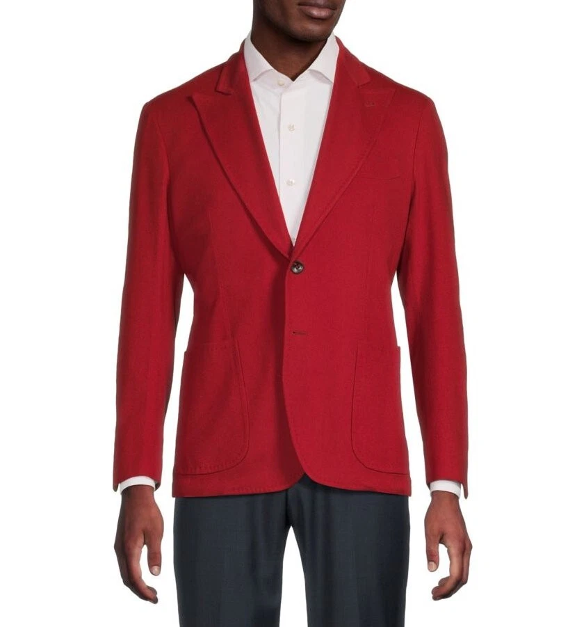 $3,995 NWT Kiton Sartorio Napoli 2-Button Red 100% Cashmere Sport Coat 40R, 42R - Image 1 of 4