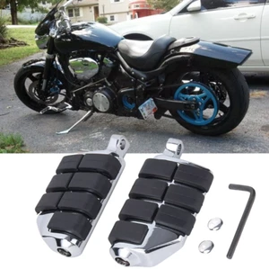Chrome Front Foot Pegs Footrests For Yamaha Road Star Warrior XV1700PC 2002-2009 - Picture 1 of 11