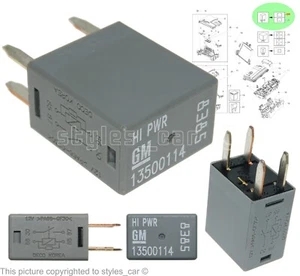 GM 13500114 Vauxhall Opel & Chevrolet (2005-2019) Hi Power 4-Pin Grey Relay 8385 - Picture 1 of 9