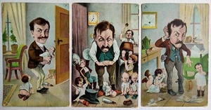 Tres antiguas postales humorísticas - (circa 1910) - Imagen 1 de 5