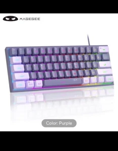 MageGee Mini 60% RGB Backlit 61 Key Keyboard, Ergonomic Mechanical Keyboard - Picture 1 of 4