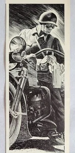 1943 Dot Fasteners WWII Motorcycle Rider Print Ad 2.5" x 12.5" - Picture 1 of 5