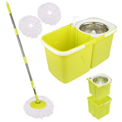 Mocio E Secchio - 2 Impilabili Secchi Separati Con 2 Testine in Microfibra - Immagine 1 di 4