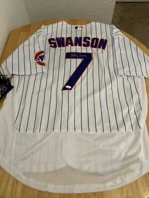 Dansby Swanson Chicago Cubs Autographed Jersey JSA Certified - Image 1 of 4