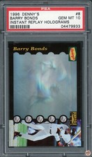 1996 DENNY’S BARRY BONDS INSTANT REPLAY HOLOGRAMS #8 PSA 10 POP 8 (933)